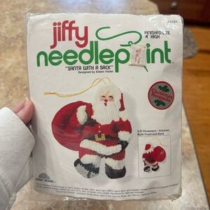 Sealed Sunset Designs Jiffy Needlepoint 3D Ornament Kit 5031 Santa With A Sack